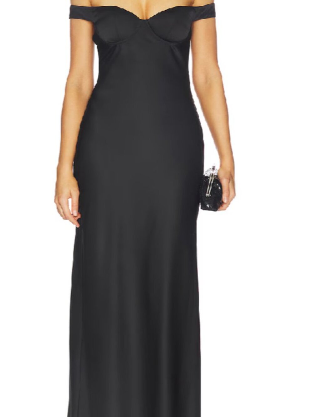 black off shoulder maxi dress